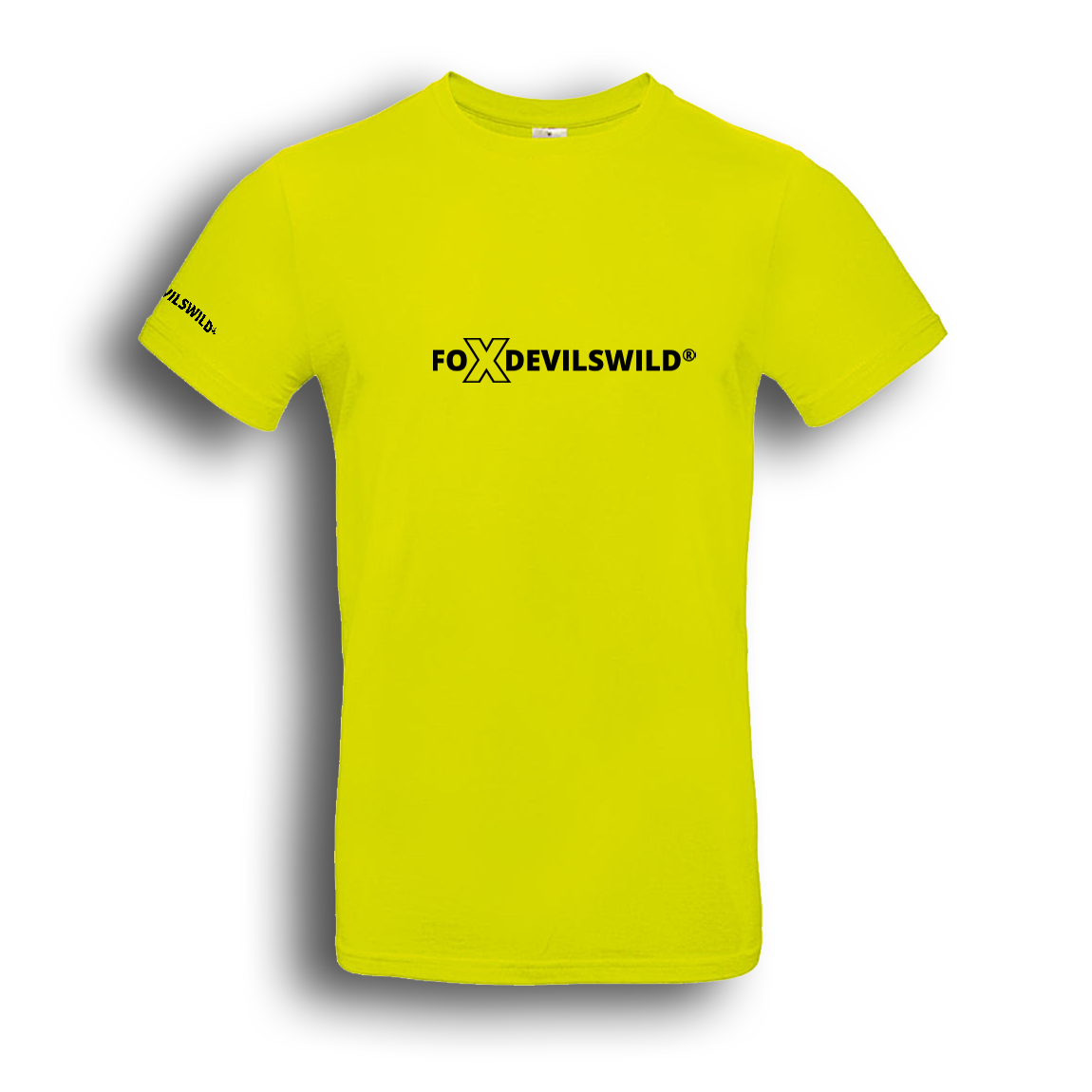 Foxdevilswild® T-Shirt Herren - style eleven - Workwear / Freizeitshirt lime / schwarz