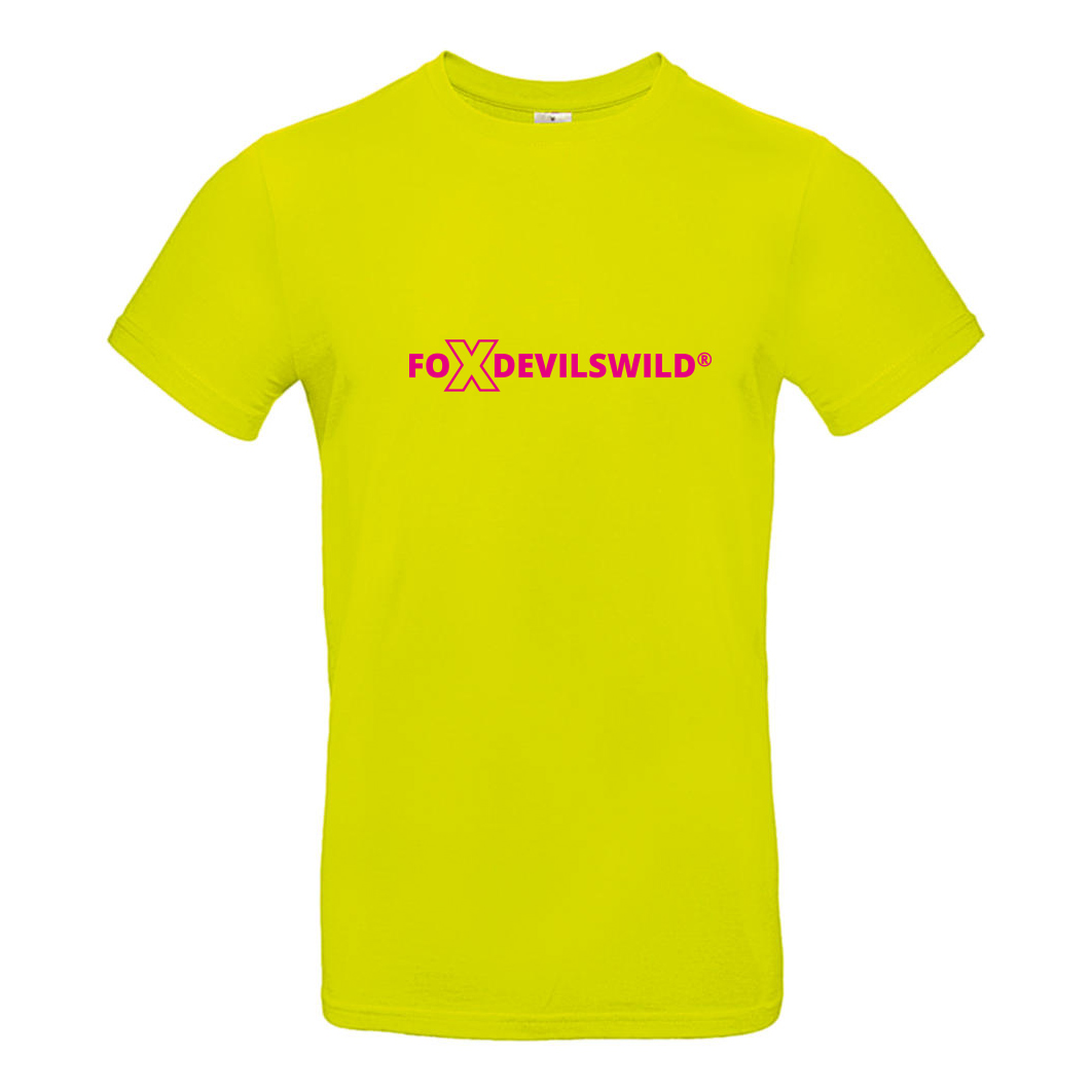 Foxdevilswild T-Shirt Herren - style eleven - Workwear / Freizeitshirt lime/ magenta