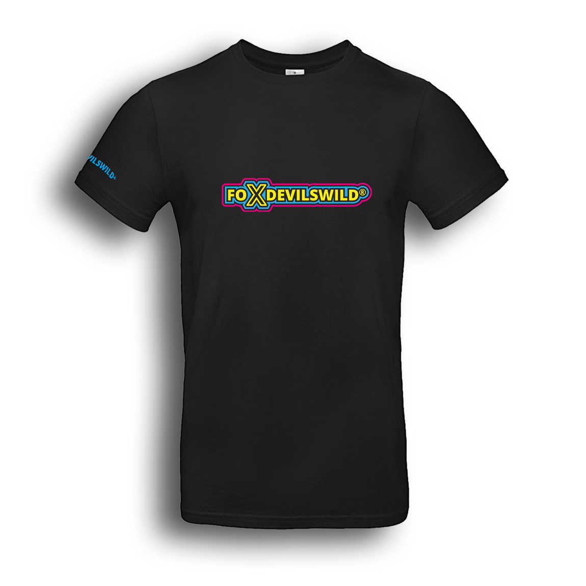 Foxdevilswild® T-Shirt Herren - warp lime - Workwear / Freizeitshirt schwarz